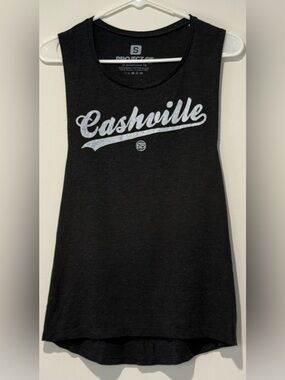 Cashville Script Black Graphic Tank Top